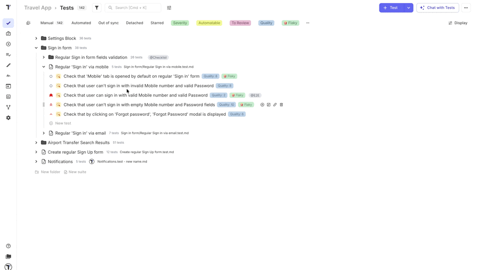 Testomat.io - Rendering Test Parameters